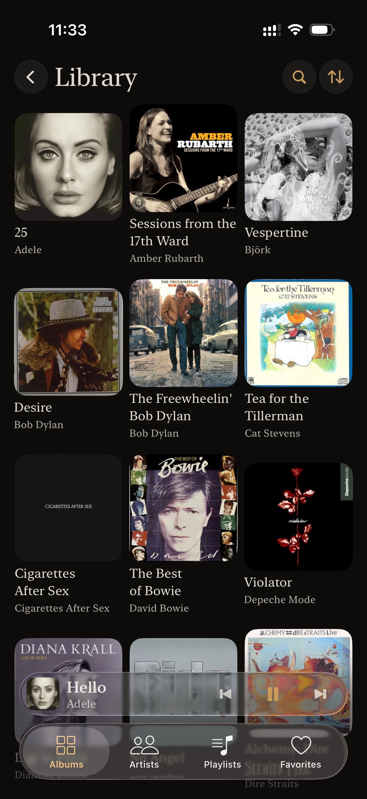 Poetry Remote library grid on iPhone